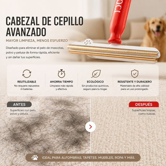 Cepillo Quitapelos de Mascotas con Mango Extensible